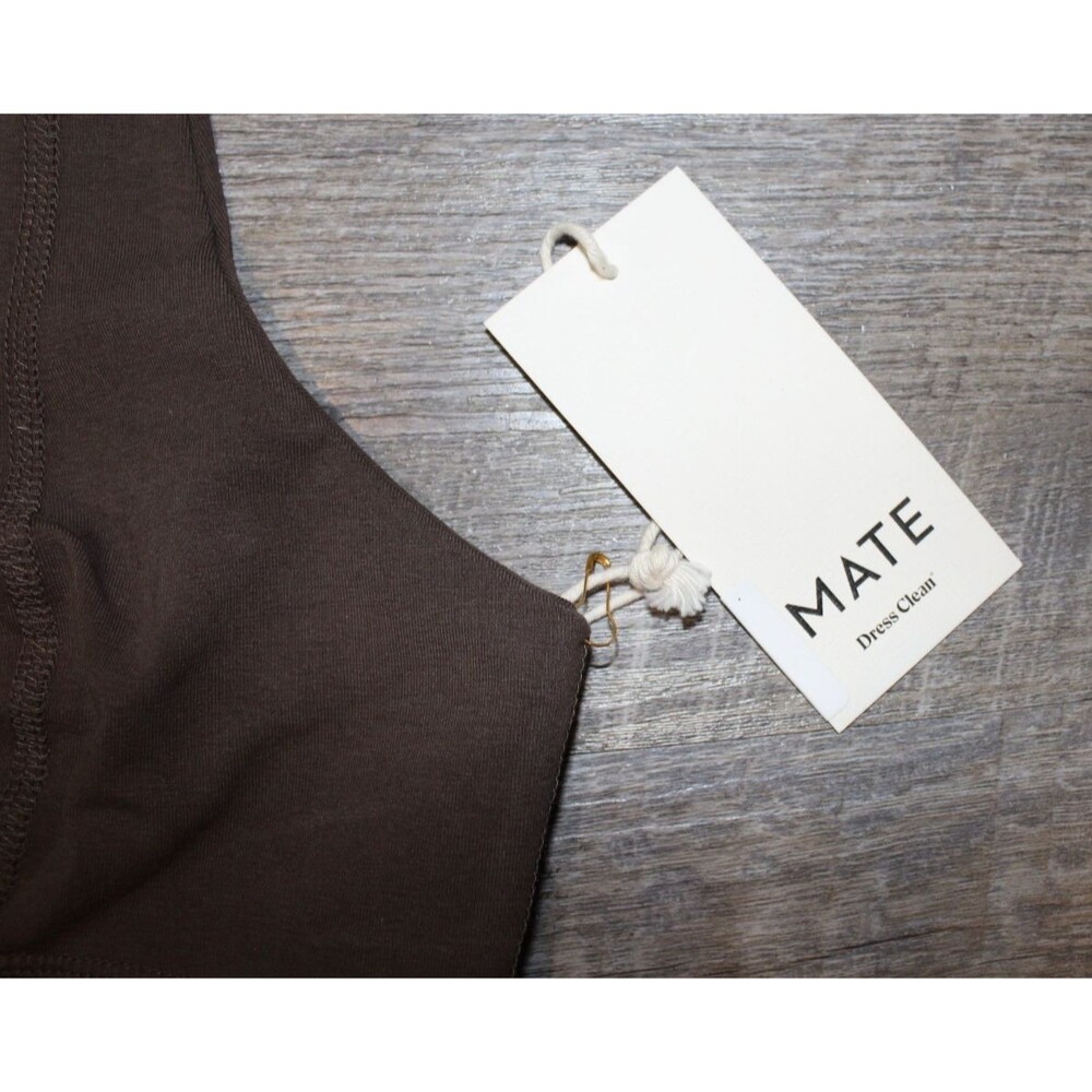 Mate the Label Women's‎ Organic Cotton V-Neck Bra Mocha NEW - Picture 3 of 3